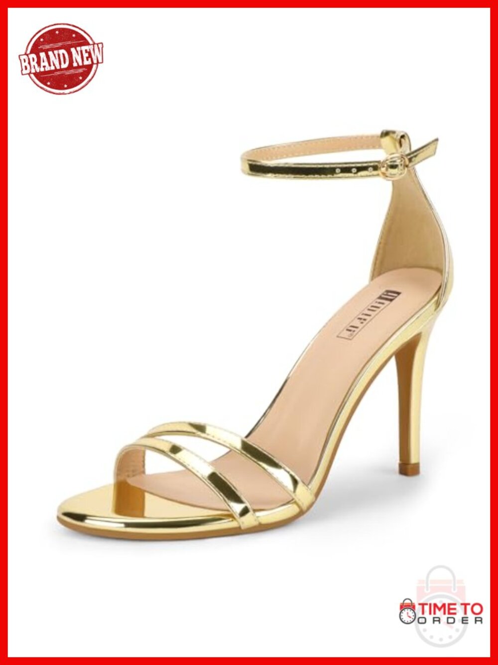 IDIFU IN4 Women's 4 Inch Stiletto Heeled Sandals with Ankle Strap